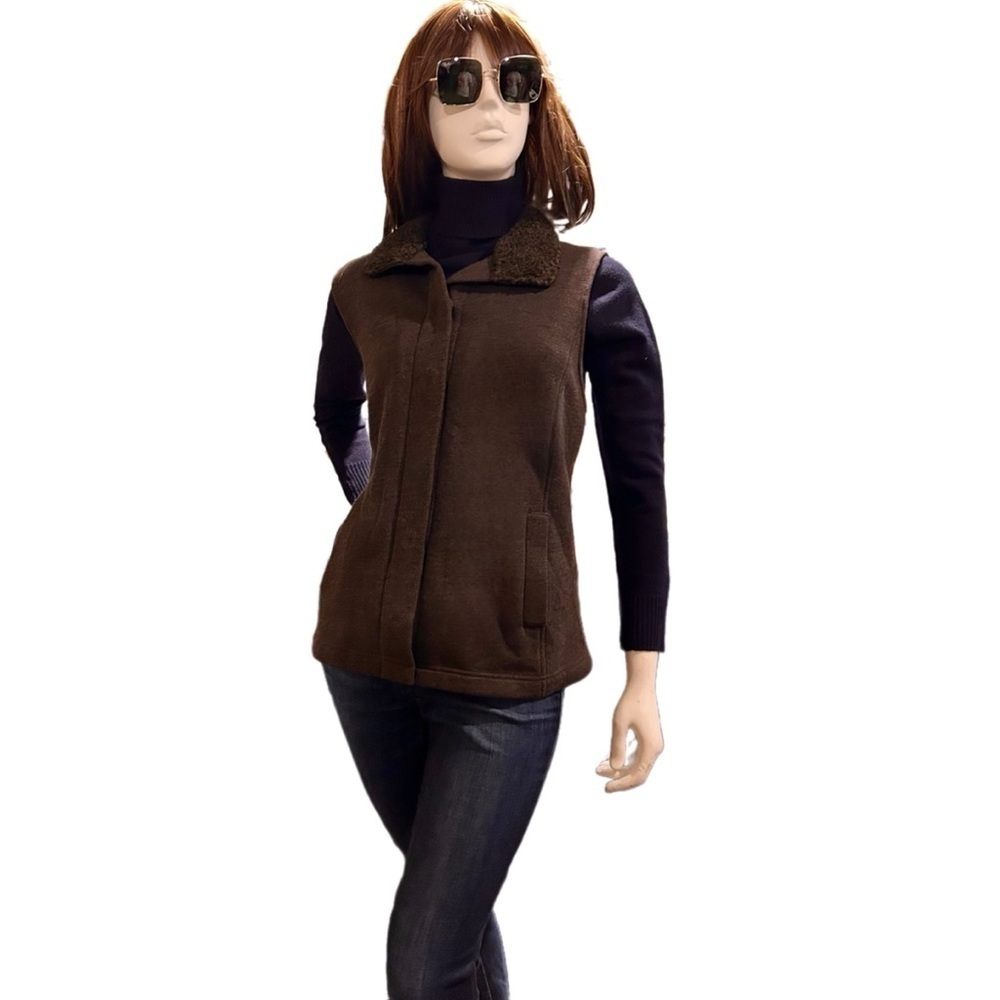J Jill Sherpa Brown Vest